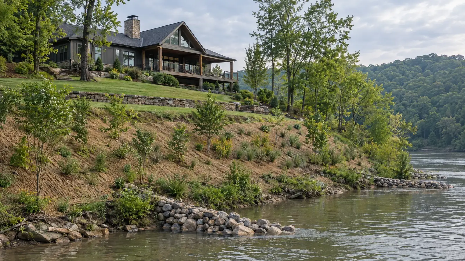 Yard drainage in Ashland City, Tennessee