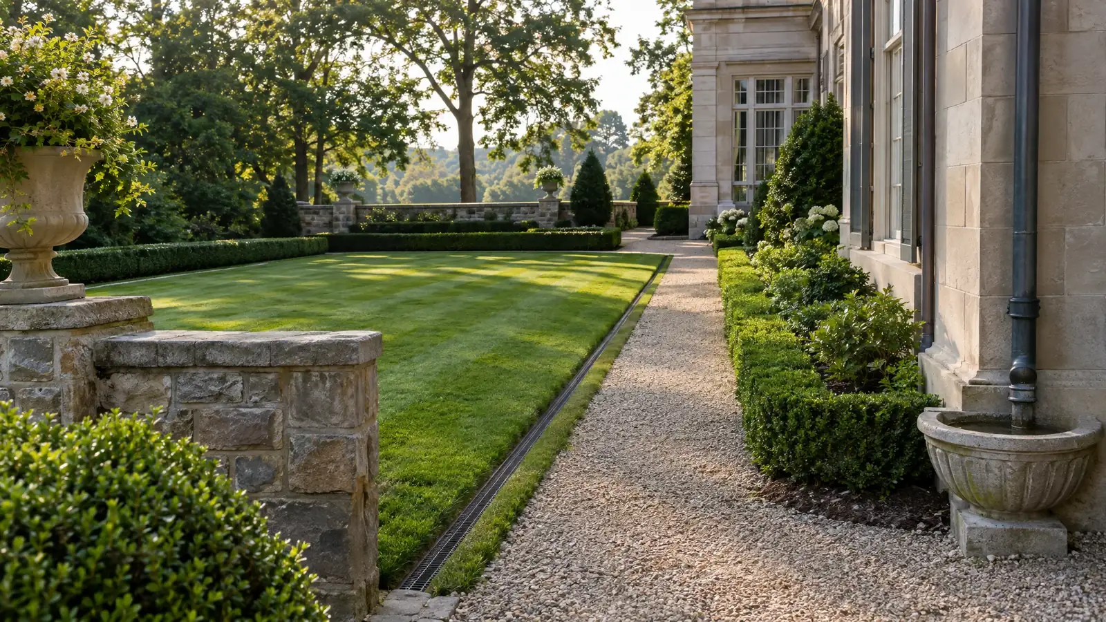 Yard drainage in Belle Meade, Tennessee