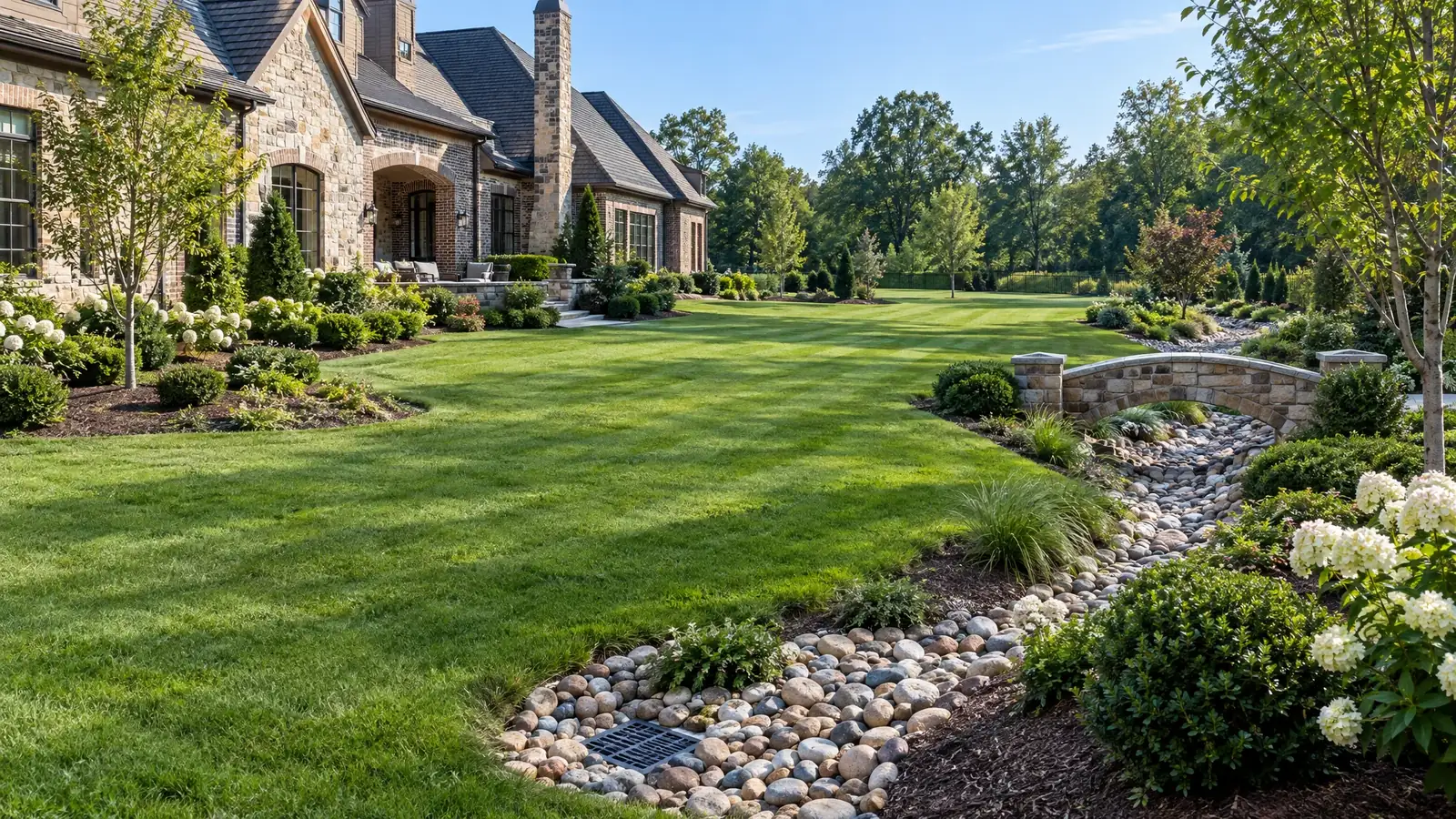 Yard drainage in Brentwood, Tennessee