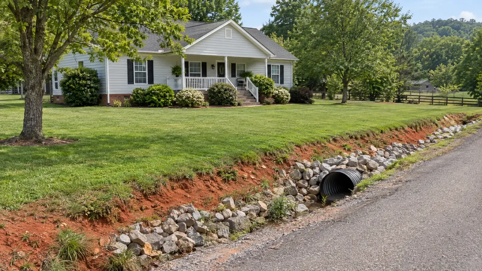 Yard drainage in Dickson, Tennessee
