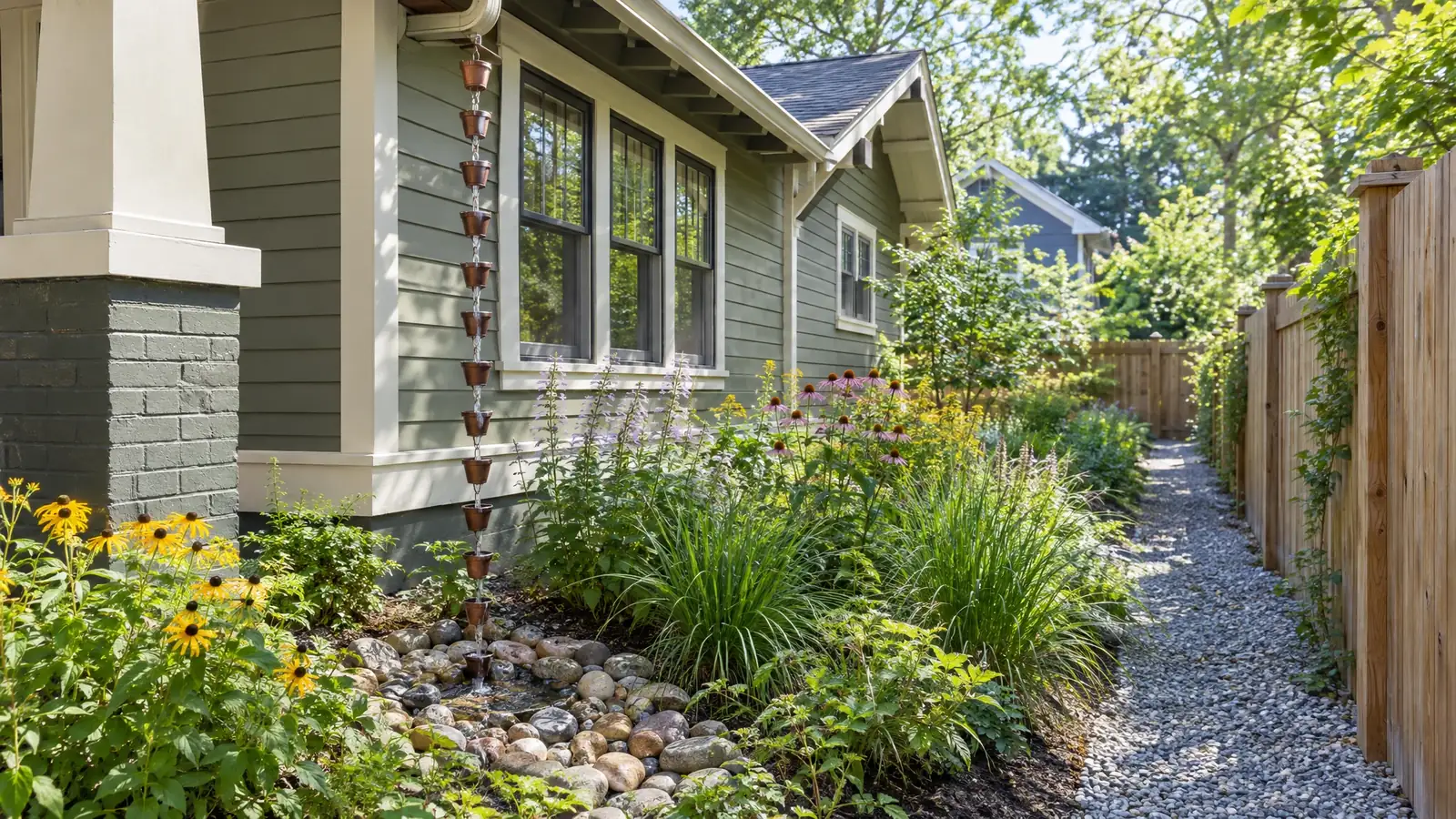 Yard drainage in East Nashville, Tennessee