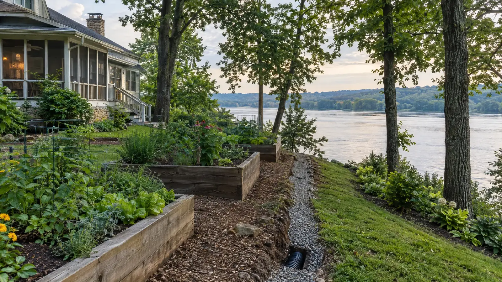 Yard drainage in Old Hickory, Tennessee