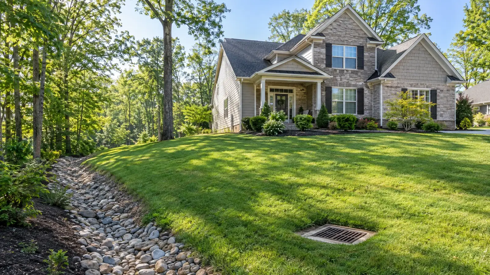 Yard drainage in Pleasant View, Tennessee